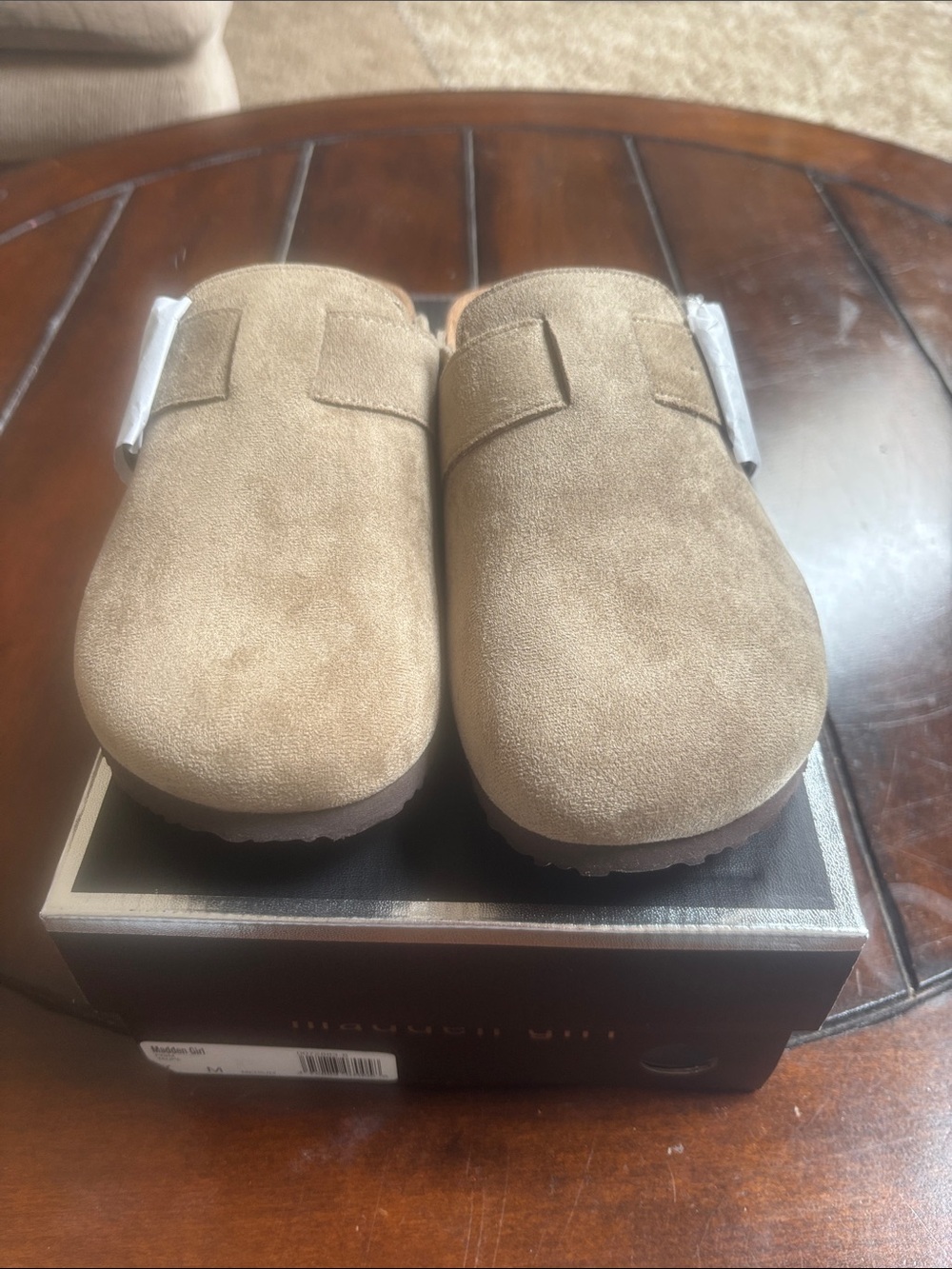 Madden Girl Kids Suede Slip-On Clog in Tan